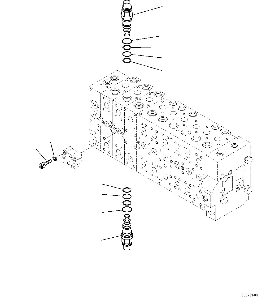 Excavators Komatsu / PC400LC-8 S/N 70001-UP(0000159c) / Control Valve, Inner Parts (22/25) (#70001-)(H006024 : H0120-007022)