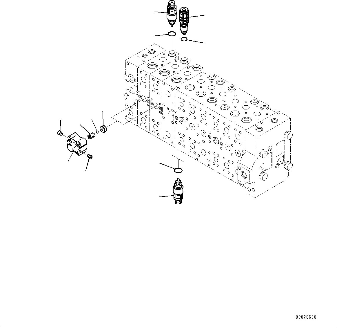 Excavators Komatsu / PC400LC-8 S/N 70001-UP(0000159c) / Control Valve, Inner Parts (25/25) (#70001-)(H006027 : H0120-007025)