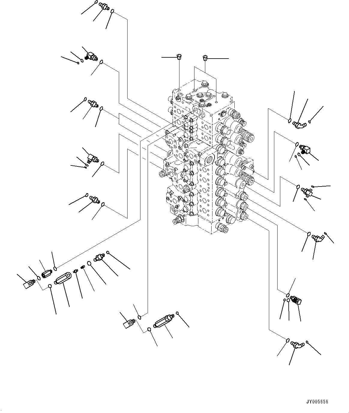 Excavators Komatsu / PC400LC-8 S/N 70001-UP(0000159c) / Control Valve, Control Valve Related Parts (1/2) (#70001-)(H006028 : H0120-007026)
