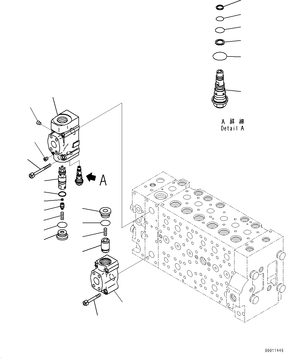 Excavators Komatsu / PC400LC-8 S/N 70001-UP(0000159c) / Control Valve, Inner Parts (21/23) (#70001-)(H010023 : H0120-003021)