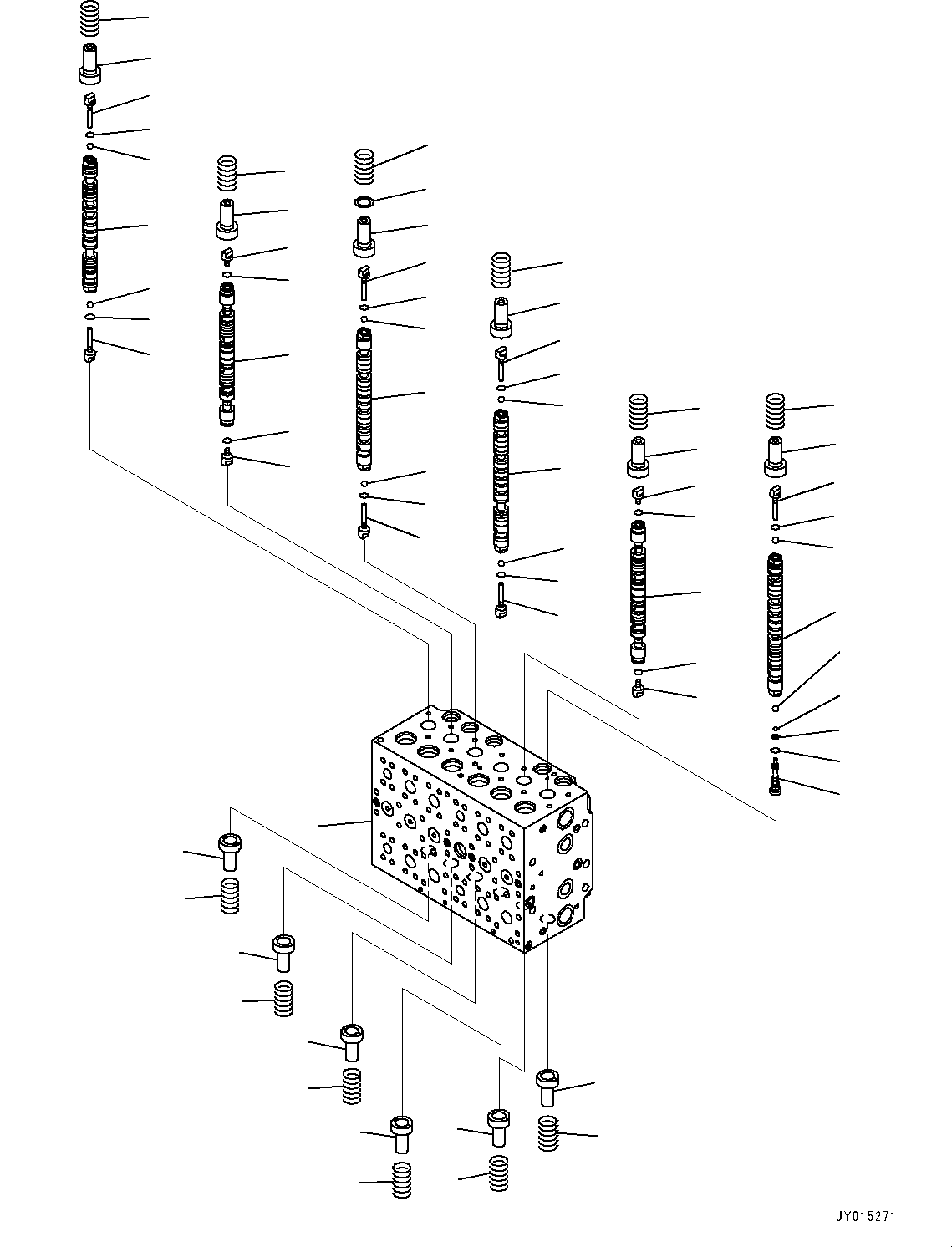 Excavators Komatsu / PC400LC-8 S/N 70001-UP(0000159c) / Control Valve, Inner Parts (1/23) (#70336-)(H009002 : H0120-002001A)