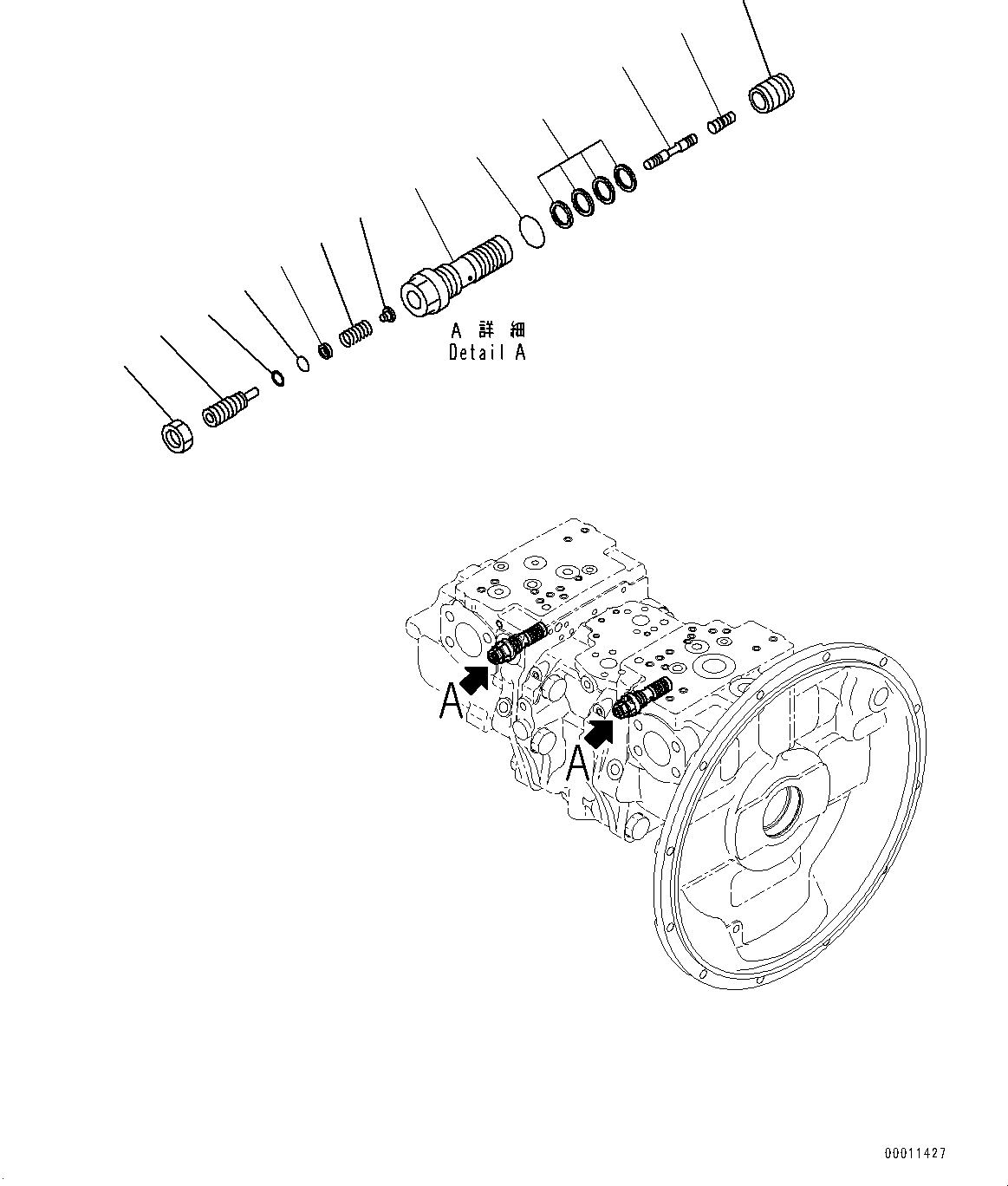 Excavators Komatsu / PC400LC-8 S/N 70001-UP(0000159c) / Piston Pump, Inner Parts (10/11) (#70003-70198)(H013010 : H0210-003010)