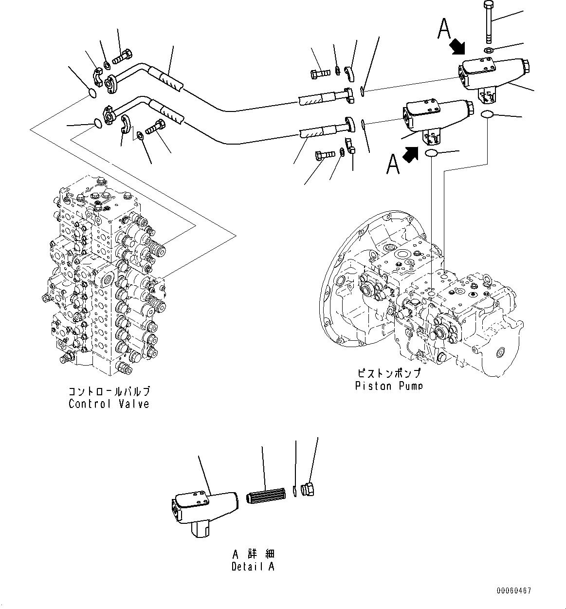 Excavators Komatsu / PC400LC-8 S/N 70001-UP(0000159c) / Delivery Piping (#70001-)(H018001 : H0312-002001)