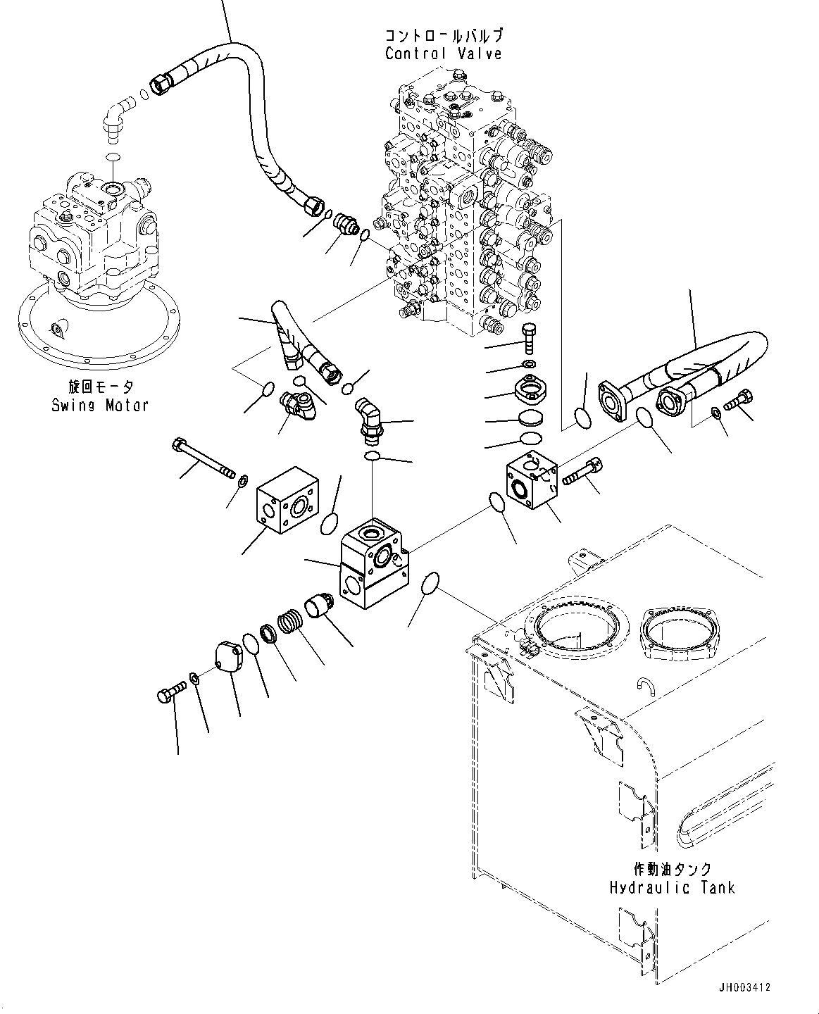 Excavators Komatsu / PC400LC-8 S/N 70001-UP(0000159c) / Arm and Bucket Piping (#70001-)(H027001 : H1220-002001)