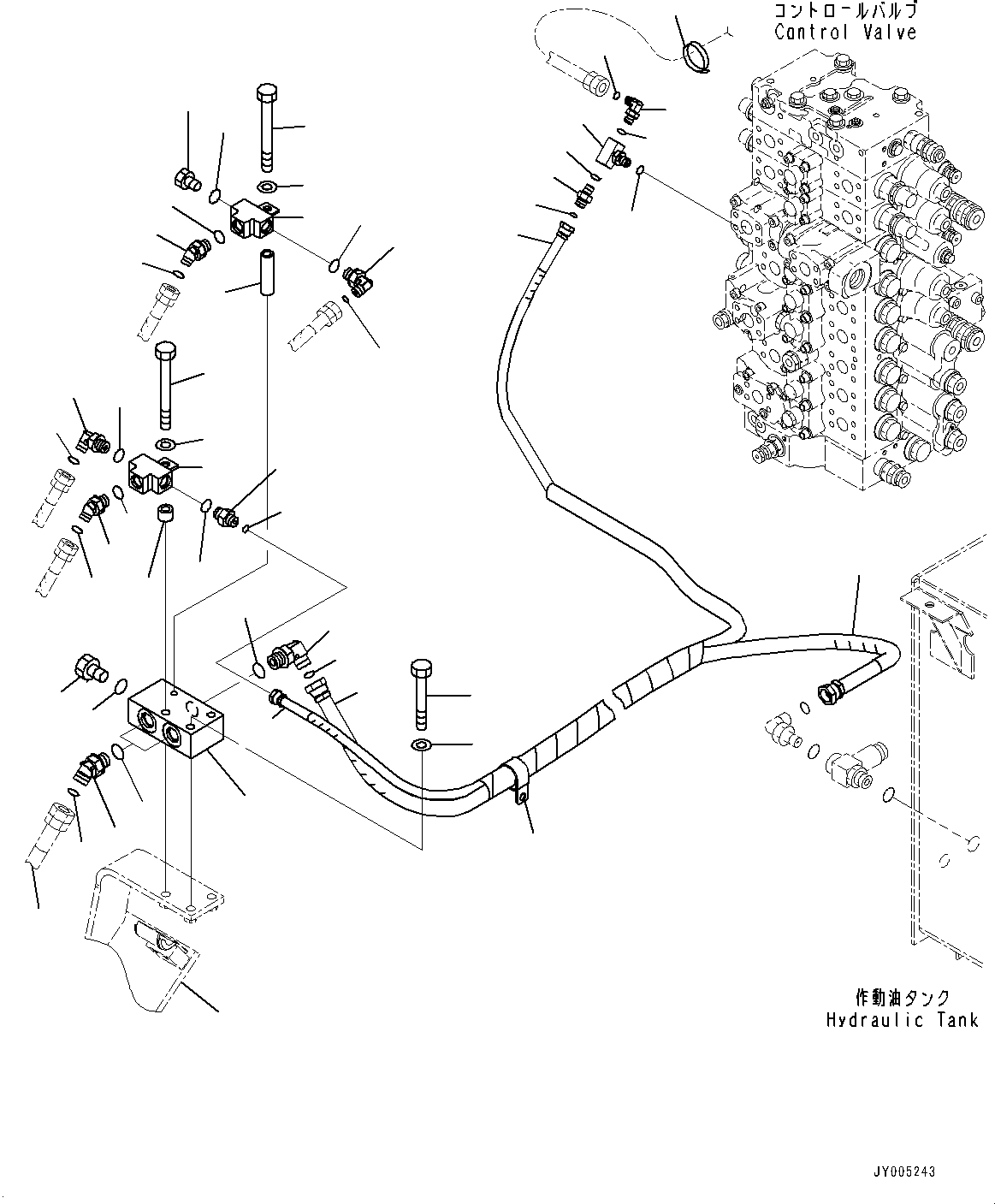Excavators Komatsu / PC400LC-8 S/N 70001-UP(0000159c) / Anti-drop Valve Piping, Anti-drop Valve Chassis Group (#70001-)(H029002 : H1250-001002)