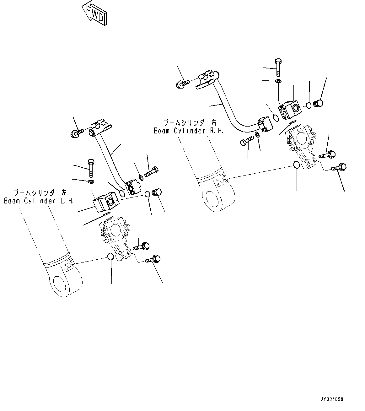 Excavators Komatsu / PC400LC-8 S/N 70001-UP(0000159c) / Anti-drop Valve Piping, Anti-drop Valve (2/2) (#70001-)(H029004 : H1250-001004)
