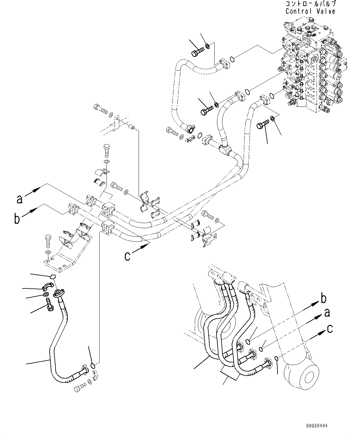 Excavators Komatsu / PC400LC-8 S/N 70001-UP(0000159c) / Anti-drop Valve Piping, Anti-drop Valve Chassis Group (#70001-)(H030002 : H1250-002002)