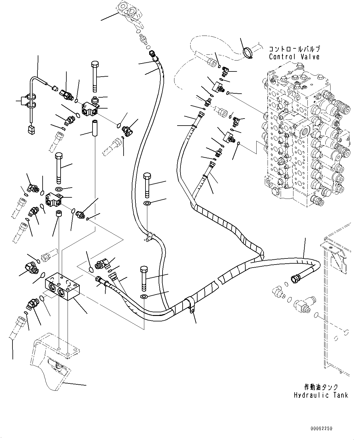 Excavators Komatsu / PC400LC-8 S/N 70001-UP(0000159c) / Anti-drop Valve Piping, Anti-drop Valve Chassis Group (#70001-)(H031002 : H1250-003002)