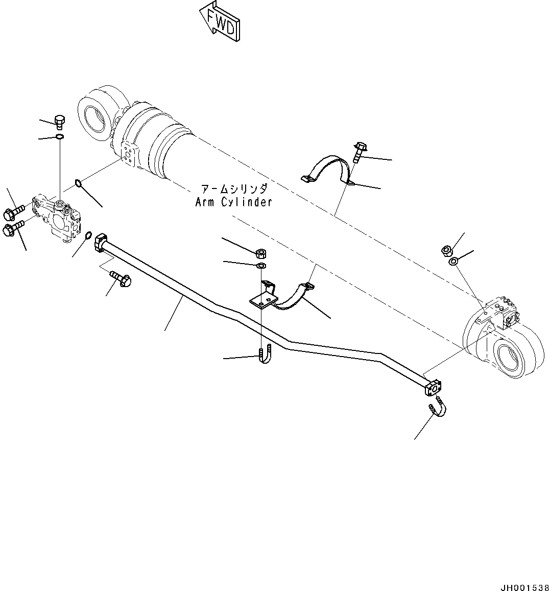 Excavators Komatsu / PC400LC-8 S/N 70001-UP(0000159c) / Anti-drop Valve Piping, Work Equipment Control Proportional Pressure Control (PPC) Piping Mounting (#70001-)(H032006 : H1250-004006)