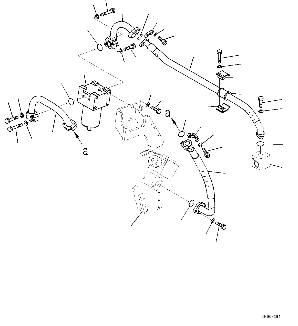 Excavators Komatsu / PC400LC-8 S/N 70001-UP(0000159c) / Actuator Piping, Return Filter (#70001-)(H034005 : H1270-010004)