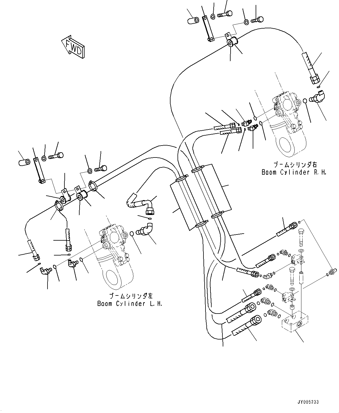 Excavators Komatsu / PC400LC-8 S/N 70001-UP(0000159c) / Quick Coupler Piping,  (#70001-70057)(H035001 : H1271-001001)