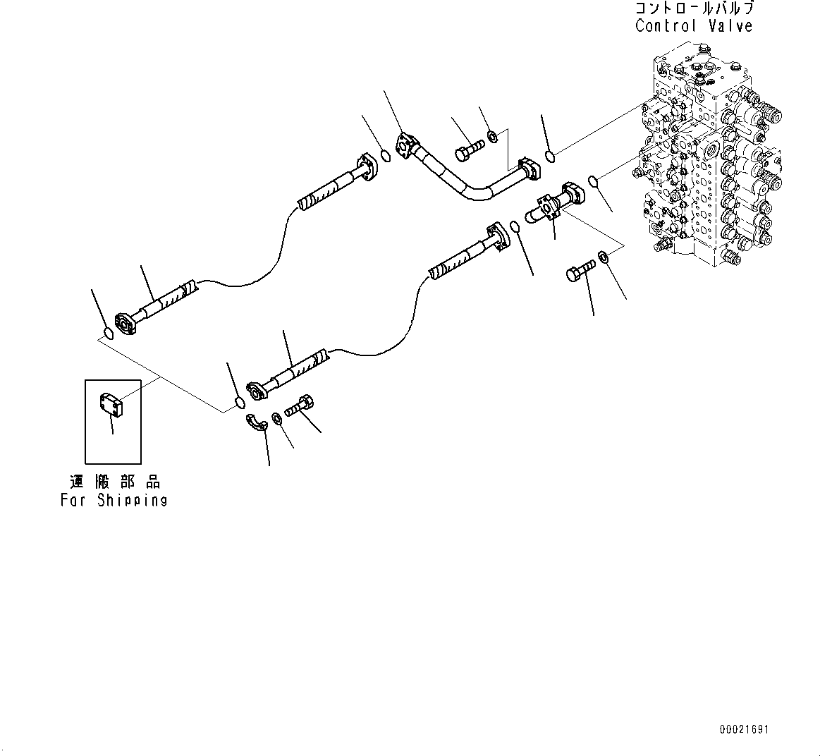 Excavators Komatsu / PC400LC-8 S/N 70001-UP(0000159c) / Actuator Piping (#70001-)(H038001 : H1272-002001)