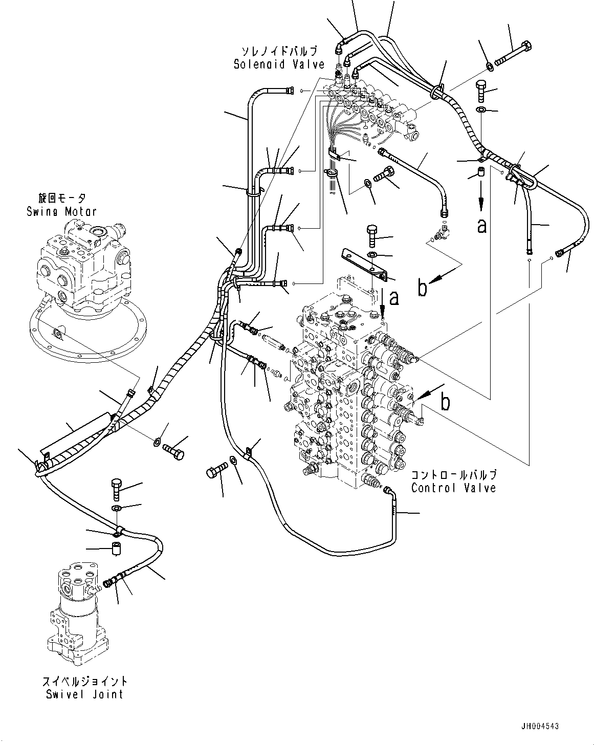 Excavators Komatsu / PC400LC-8 S/N 70001-UP(0000159c) / Solenoid Valve Piping, Bracket (#70001-)(H045003 : H1831-006003)