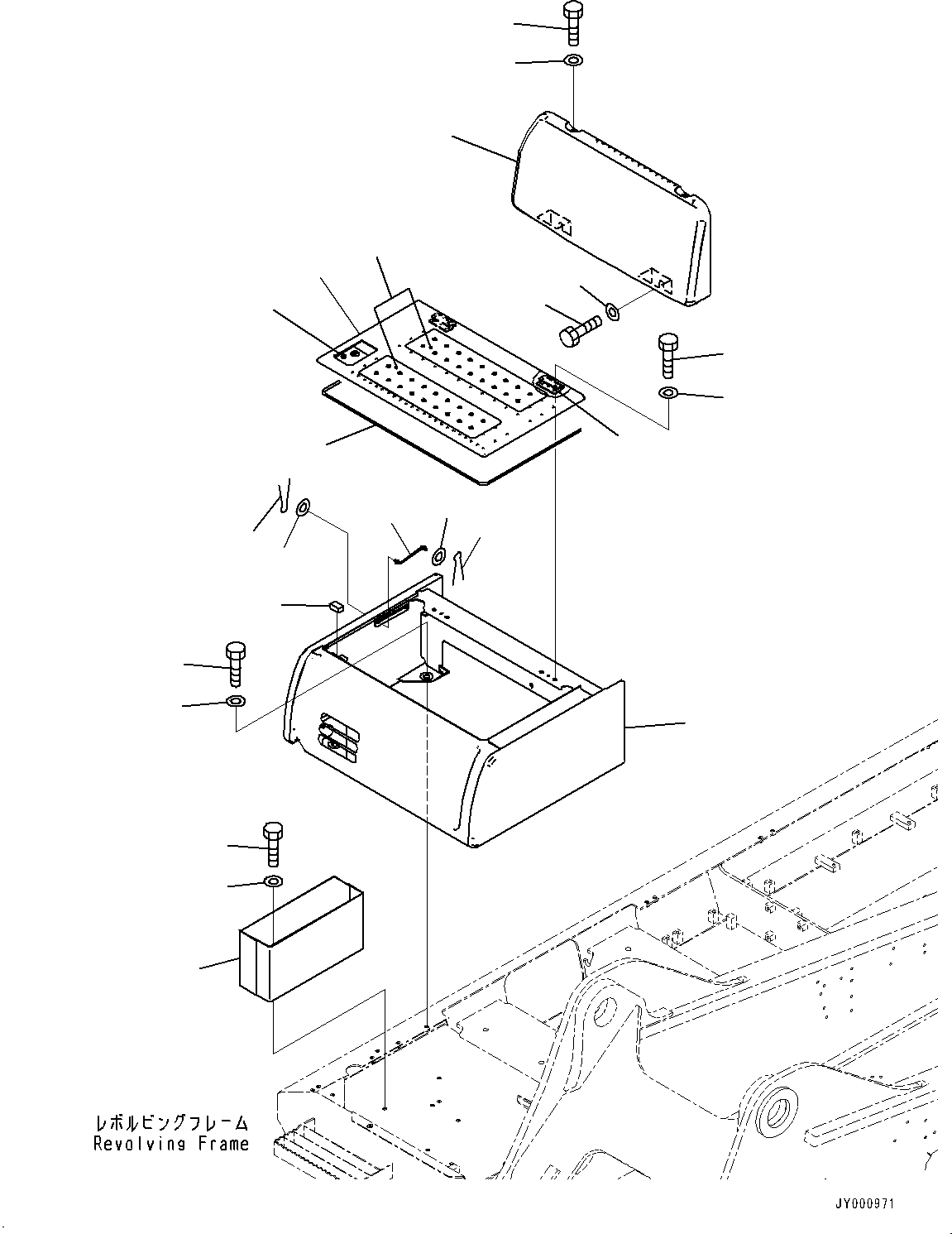 Excavators Komatsu / PC400-8 S/N 70001-UP(0000160c) / Battery Case (#70287-)(M014001 : M1220-004001)