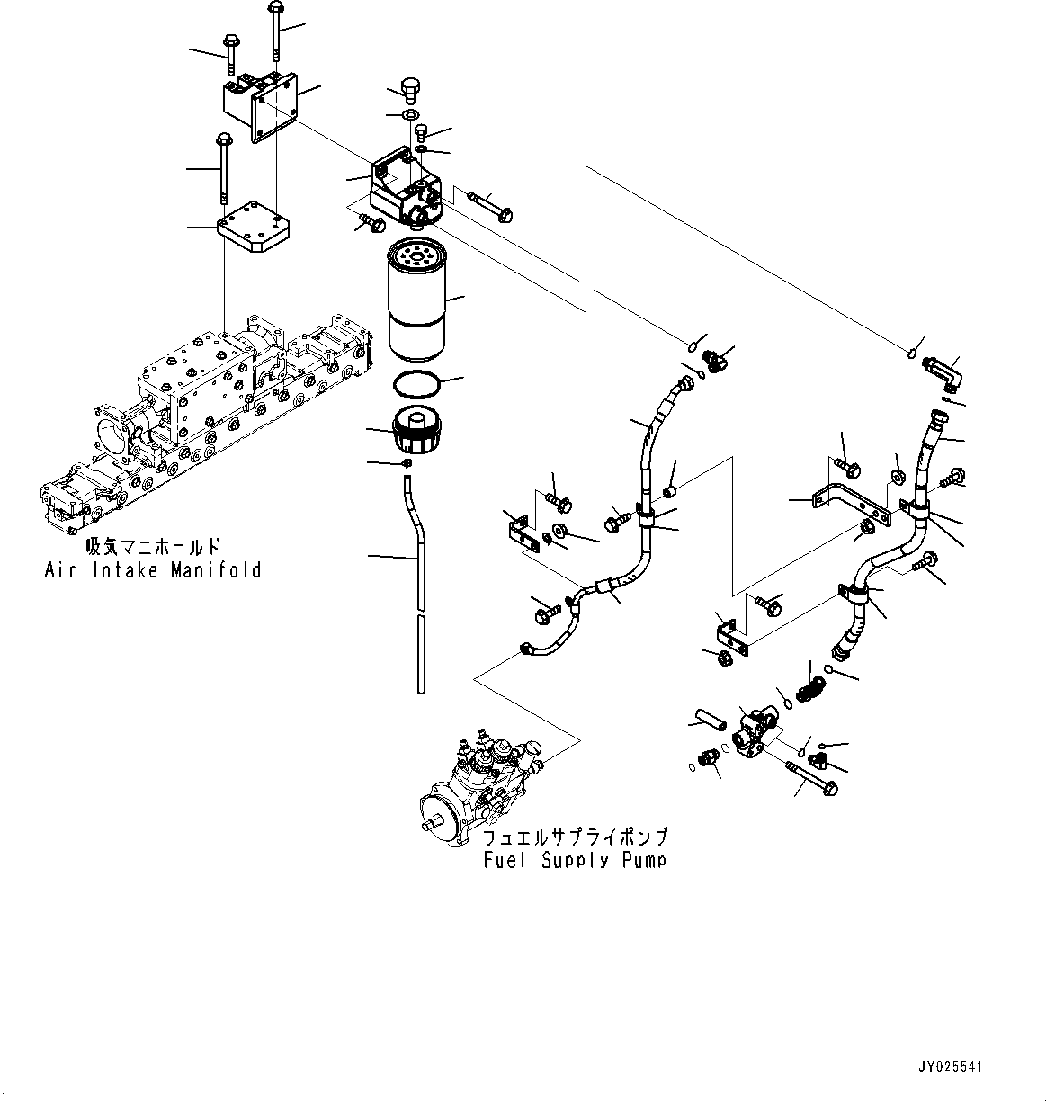 Engines Komatsu / SAA6D125E-5F S/N 562304-UP (For PC400-8/PC400LC-8/PC450-8/PC450LC-8/PC550LC-8)(0000161c) / Fuel Filter,  (#560004-563181)(D012001 : A4110-001001)
