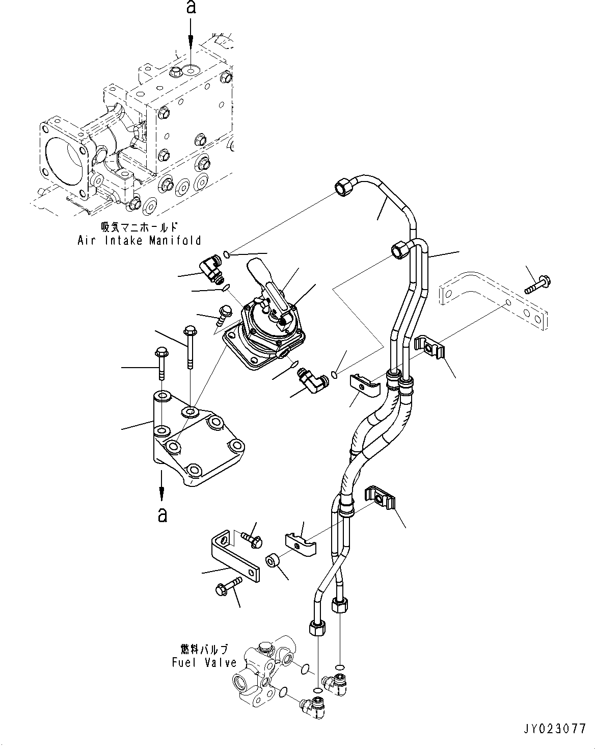 Engines Komatsu / SAA6D125E-5F S/N 562304-UP (For PC400-8/PC400LC-8/PC450-8/PC450LC-8/PC550LC-8)(0000161c) / Prefilter, Priming Pump and Piping (#560004-563181)(D013002 : A4150-001002)