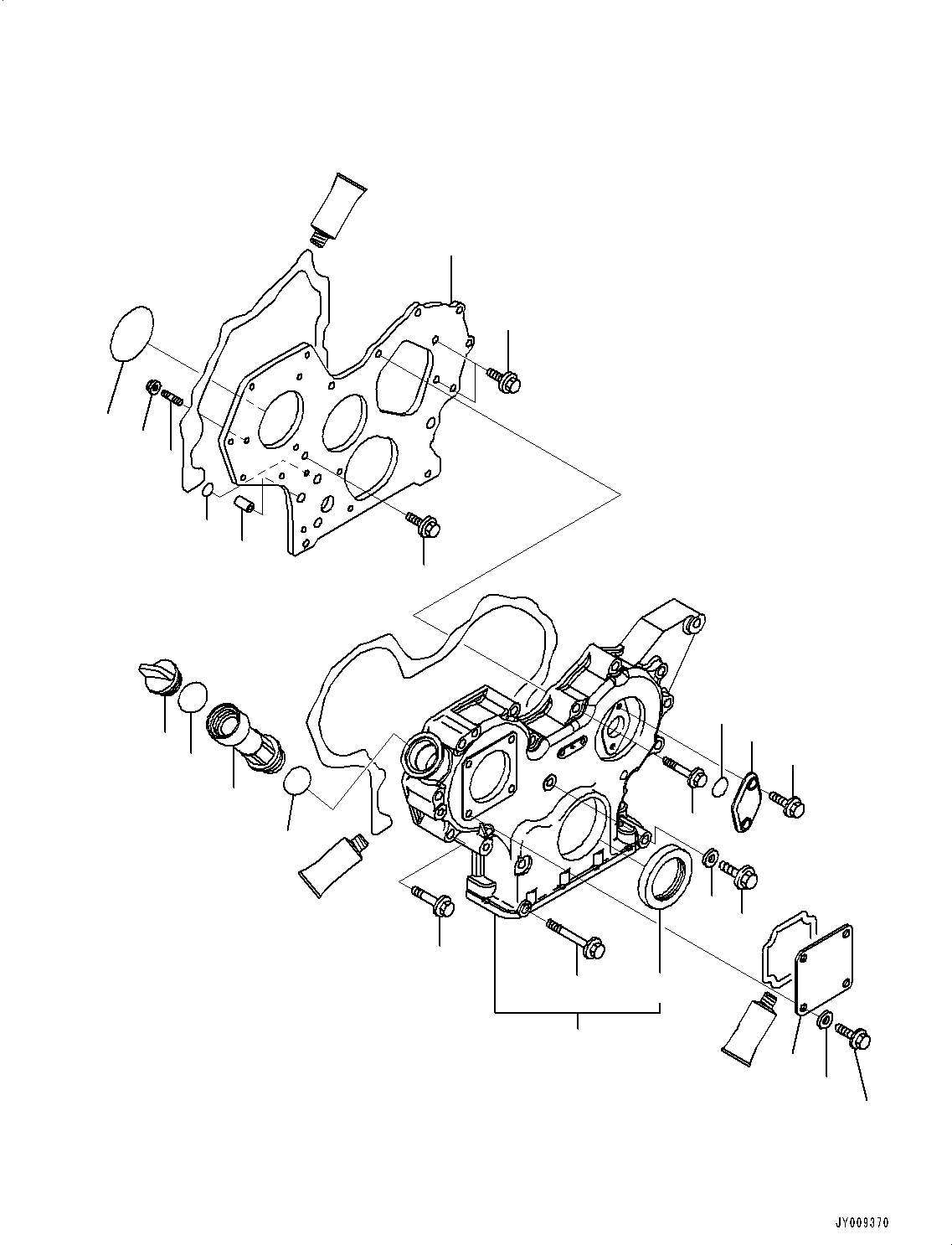 Engines Komatsu / 4D88E-6 S/N 14803-UP (For PC45MR-3/PC55MR-3)(0000171c) / Engine, Gear Case (#14803-)(AA02002 : A0100-002002)