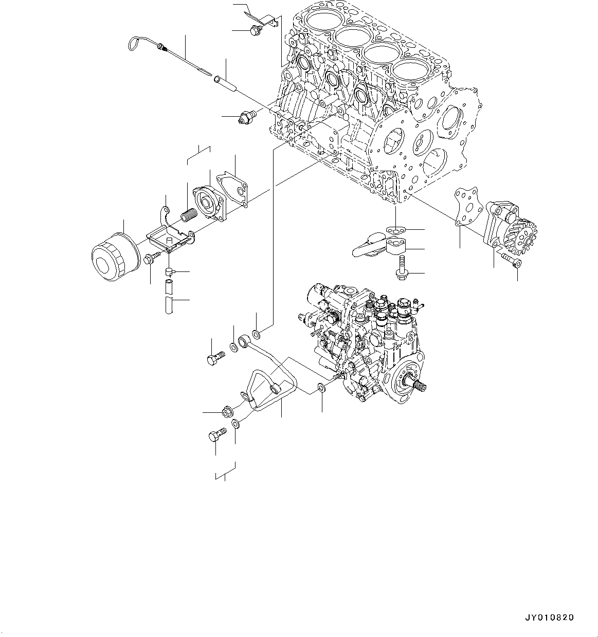 Engines Komatsu / 4D88E-6 S/N 14803-UP (For PC45MR-3/PC55MR-3)(0000171c) / Engine, Lubricating Oil System (#14803-)(AA02009 : A0100-002009)