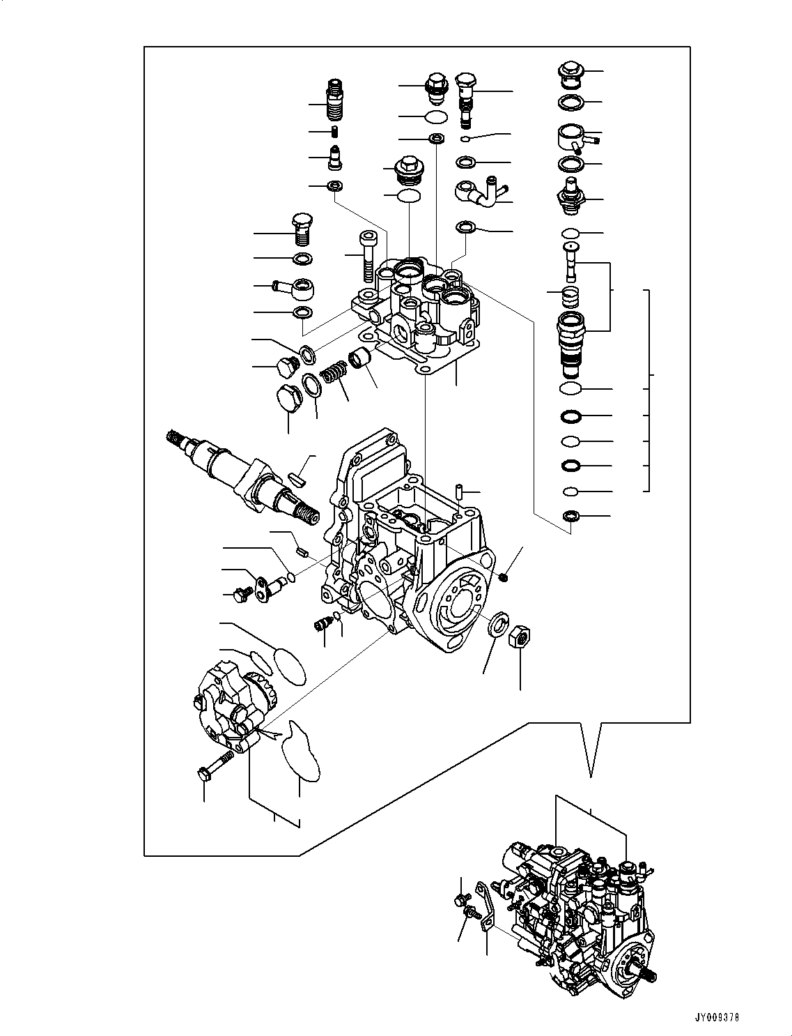 Engines Komatsu / 4D88E-6 S/N 14803-UP (For PC45MR-3/PC55MR-3)(0000171c) / Engine, Injection Pump (#14803-)(AA01011 : A0100-001011)