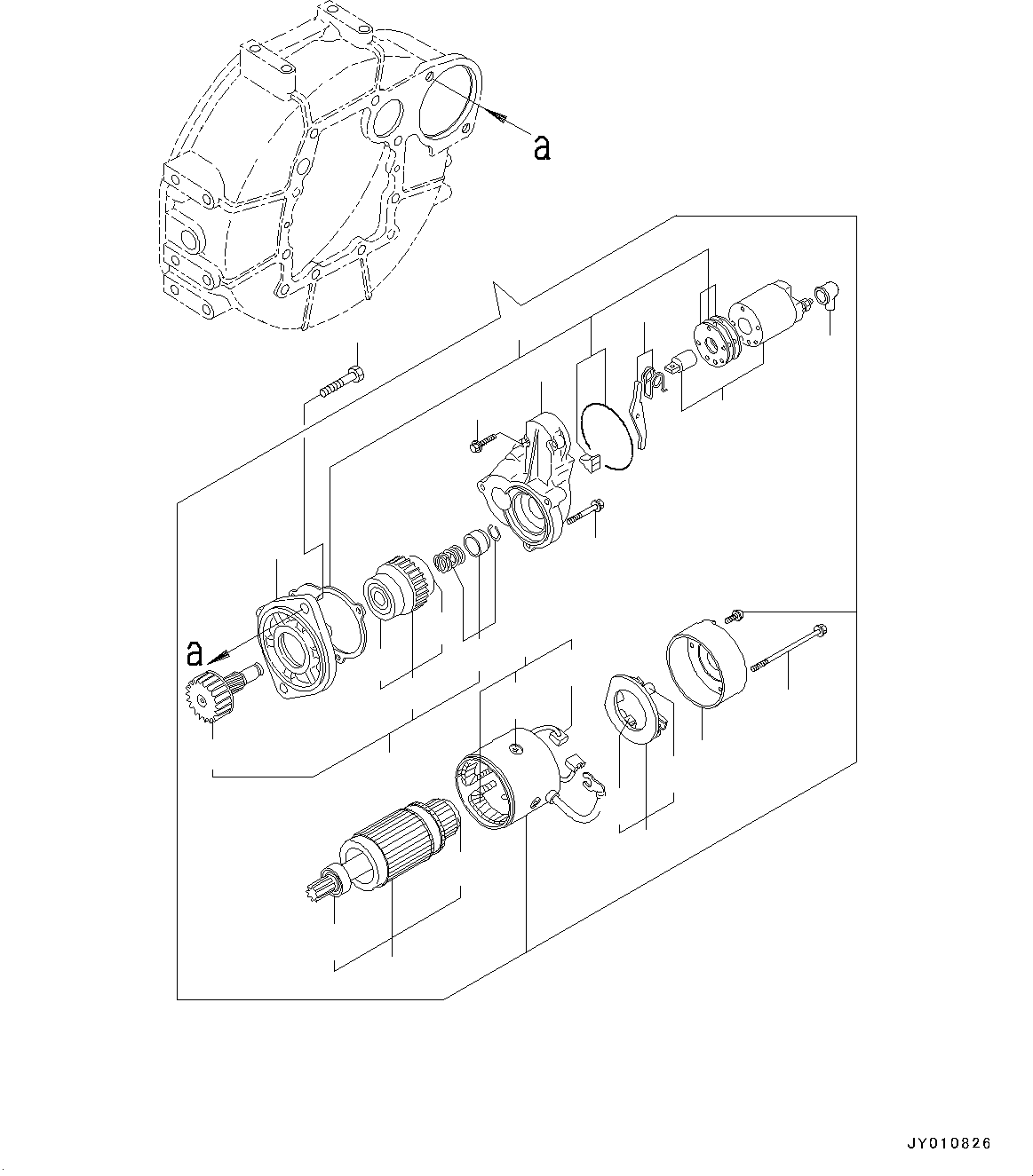 Engines Komatsu / 4D88E-6 S/N 14803-UP (For PC45MR-3/PC55MR-3)(0000171c) / Engine, Starting Motor (#14803-)(AA01015 : A0100-001015)