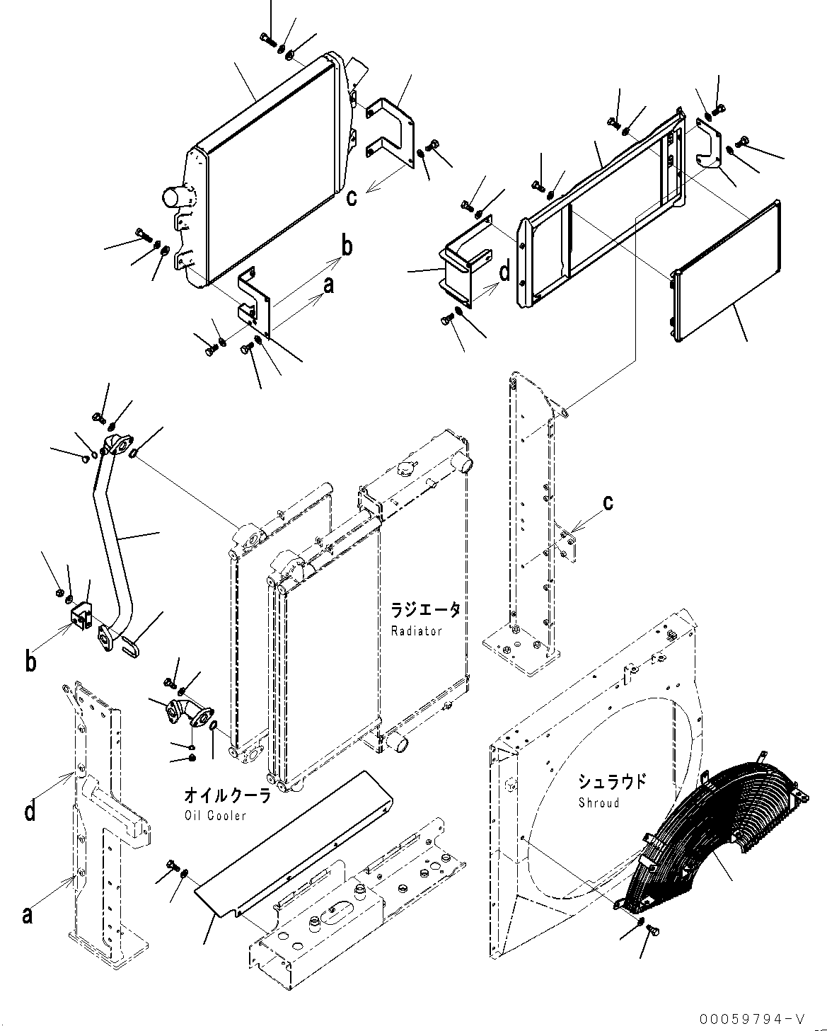 Excavators Komatsu / PC450-8 S/N 70001-UP(0000174c) / Cooling System, Aftercooler and Condenser (#70001-)(C001004 : C0100-001003)