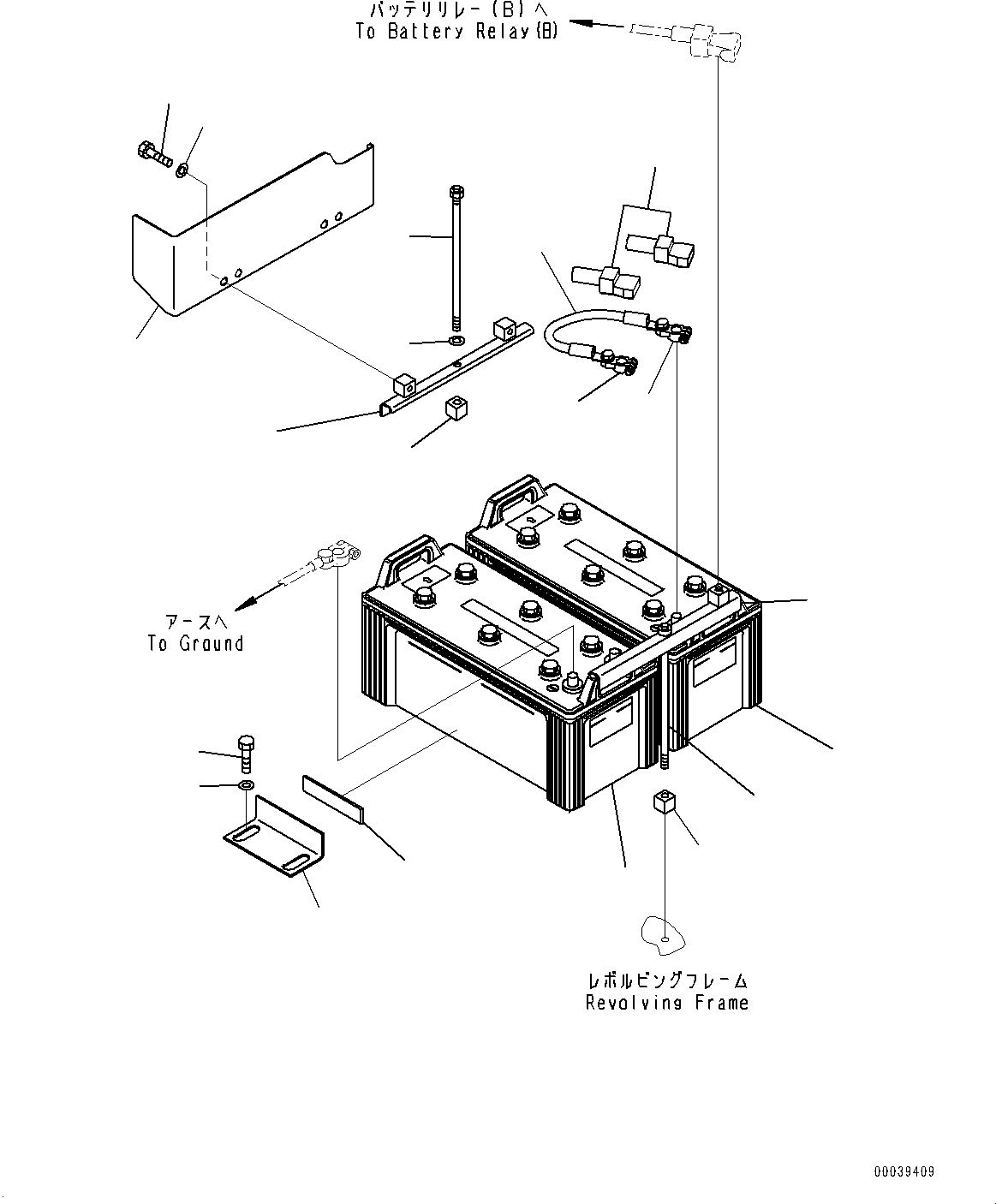 Excavators Komatsu / PC450-8 S/N 70001-UP(0000174c) / Battery (#70001-)(E001001 : E0100-001001)