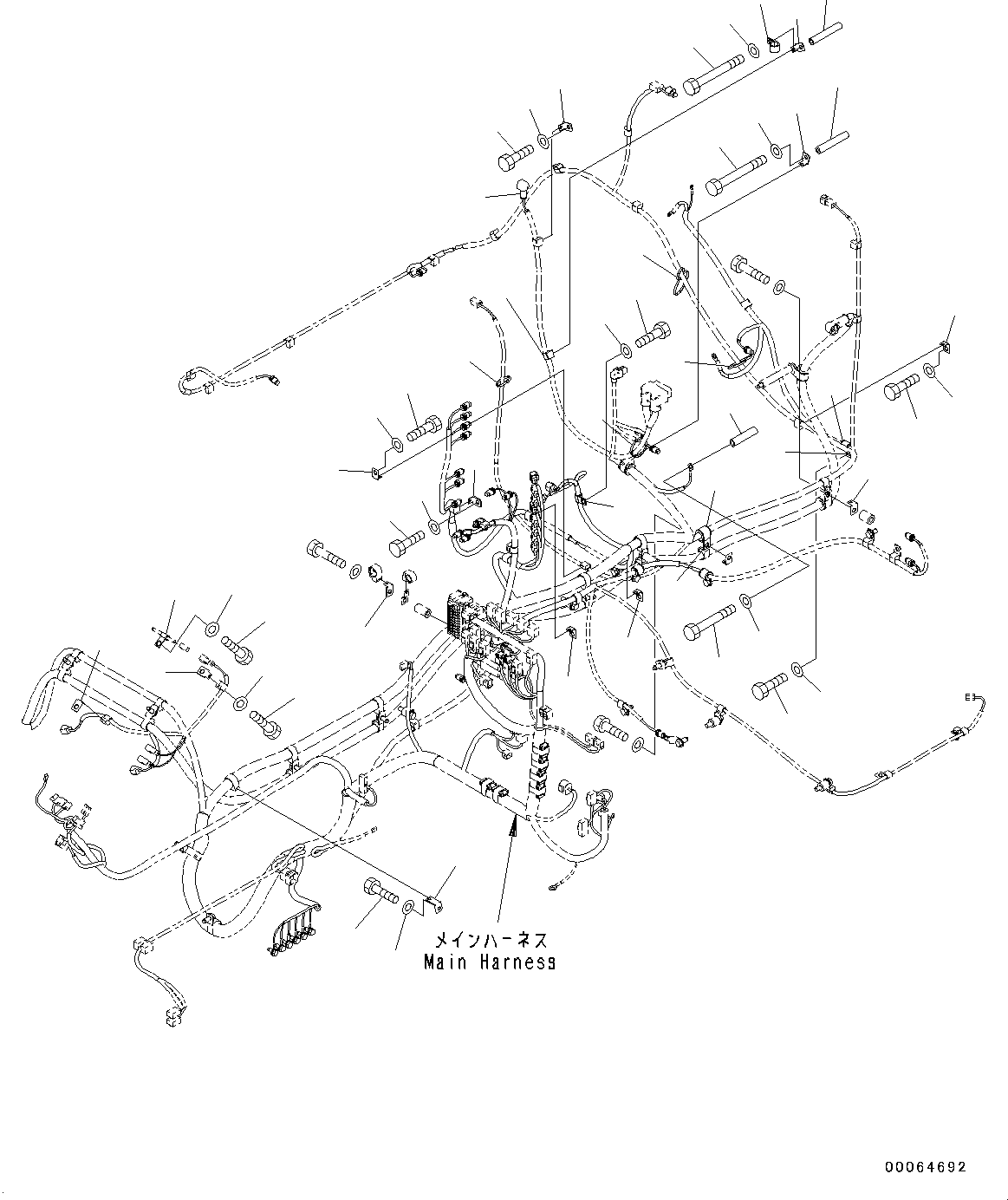 Excavators Komatsu / PC450-8 S/N 70001-UP(0000174c) / Electric Wiring Harness, Main Wiring Harness Clamp (2/4) (#70001-70217)(E004004 : E0200-001003)