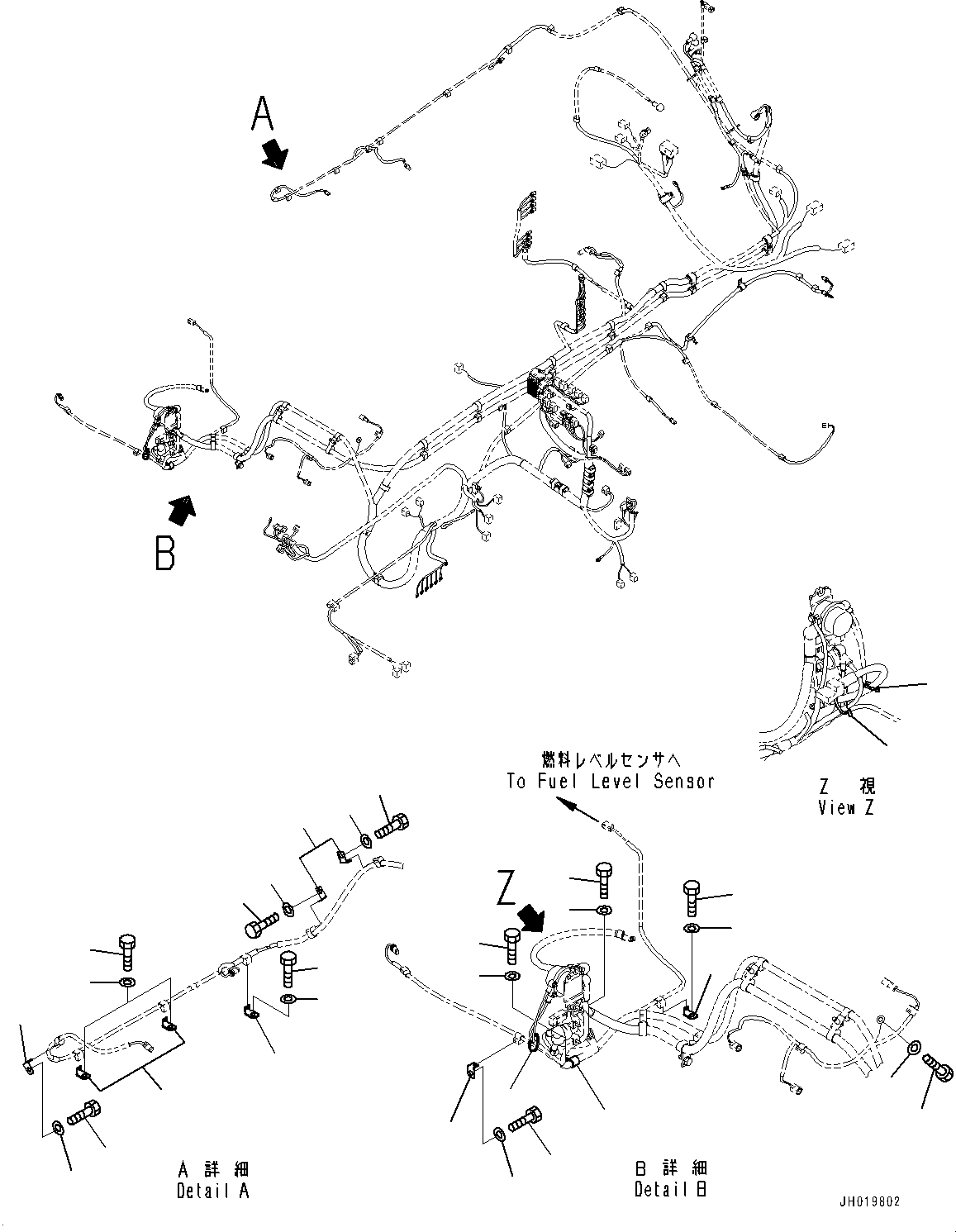 Excavators Komatsu / PC450-8 S/N 70001-UP(0000174c) / Electric Wiring Harness, Main Wiring Harness Clamp (4/4) (#71019-71761)(E004009 : E0200-001005B)