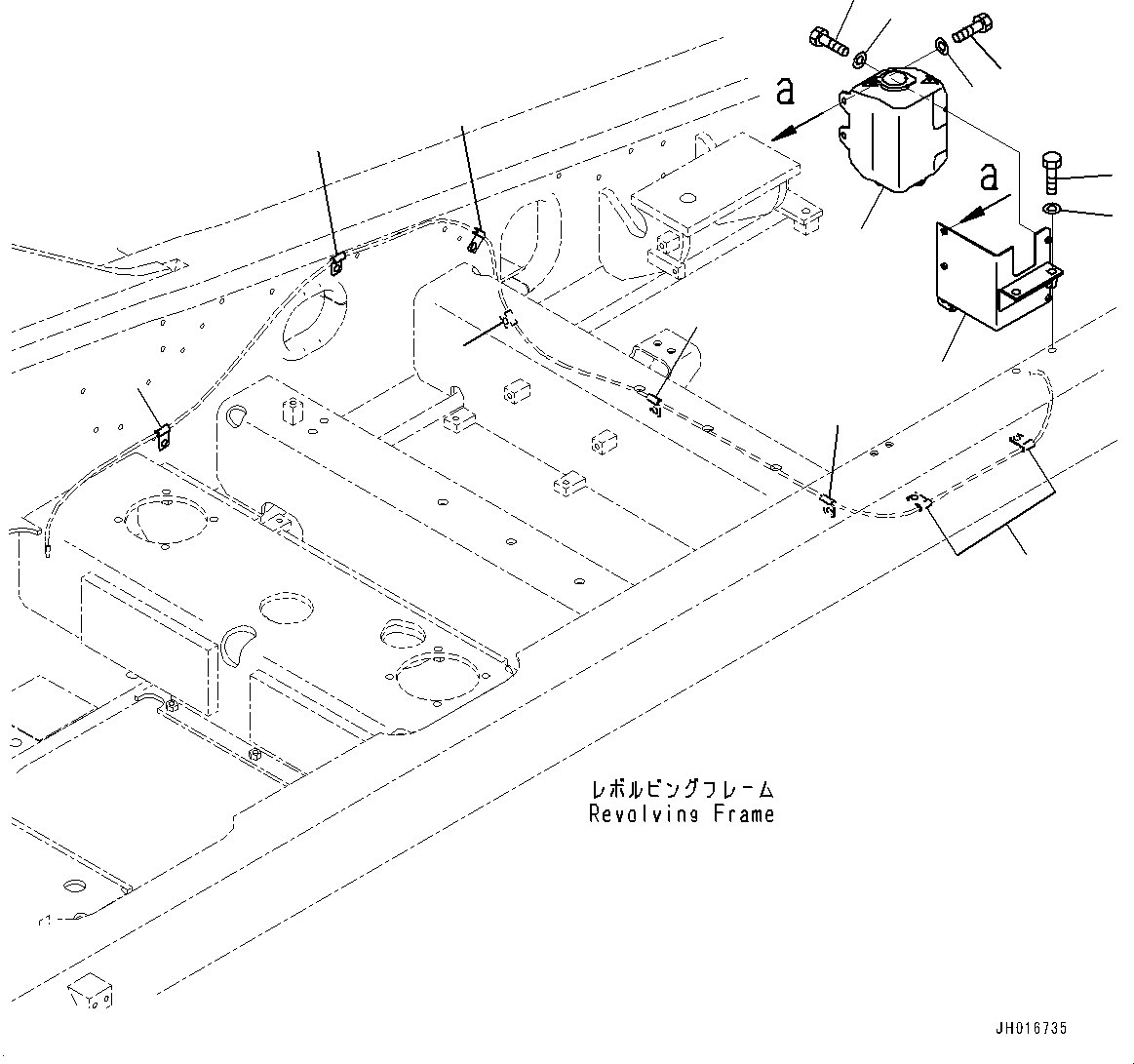 Excavators Komatsu / PC450-8 S/N 70001-UP(0000174c) / Window Washer Tank,  (#70001-71761)(K018001 : K0350-001001)