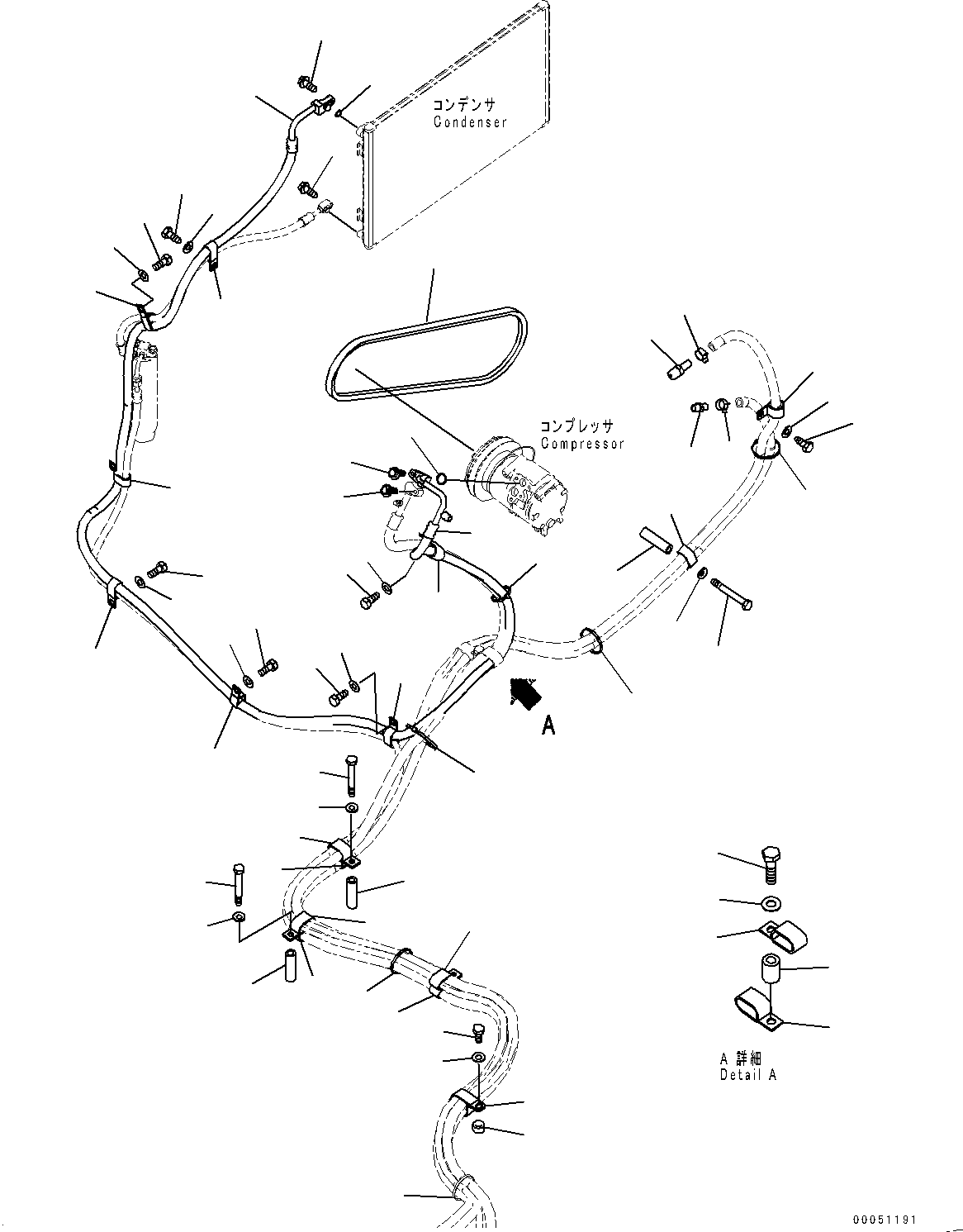 Excavators Komatsu / PC450-8 S/N 70001-UP(0000174c) / Air Conditioner Unit, Piping (#70001-70962)(K019004 : K0700-001003)