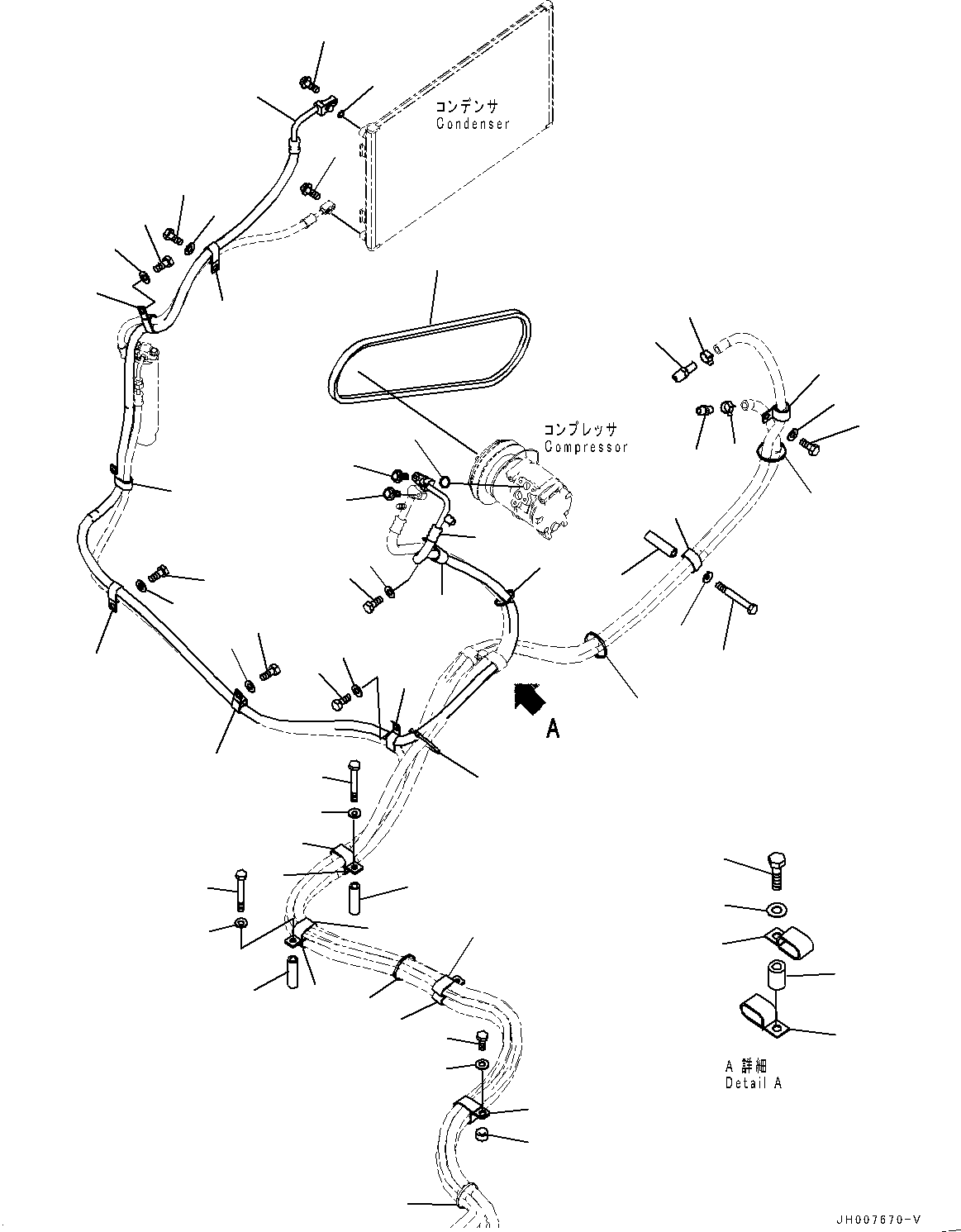 Excavators Komatsu / PC450-8 S/N 70001-UP(0000174c) / Air Conditioner Unit, Piping (#70963-)(K019005 : K0700-001003A)