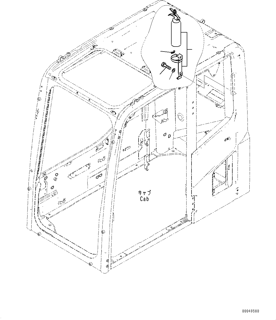Excavators Komatsu / PC450-8 S/N 70001-UP(0000174c) / Fire Extinguisher (#70001-)(K021001 : K0830-002001)