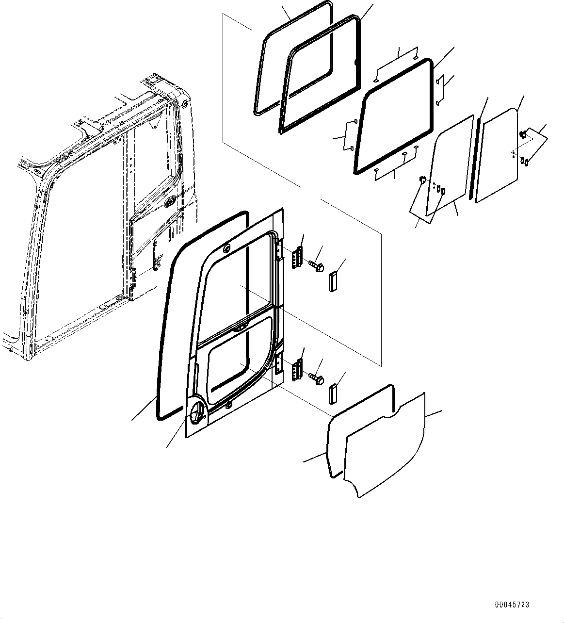 Excavators Komatsu / PC450-8 S/N 70001-UP(0000174c) / Cab, Door (#70001-70462)(K031004 : K1110-025004)