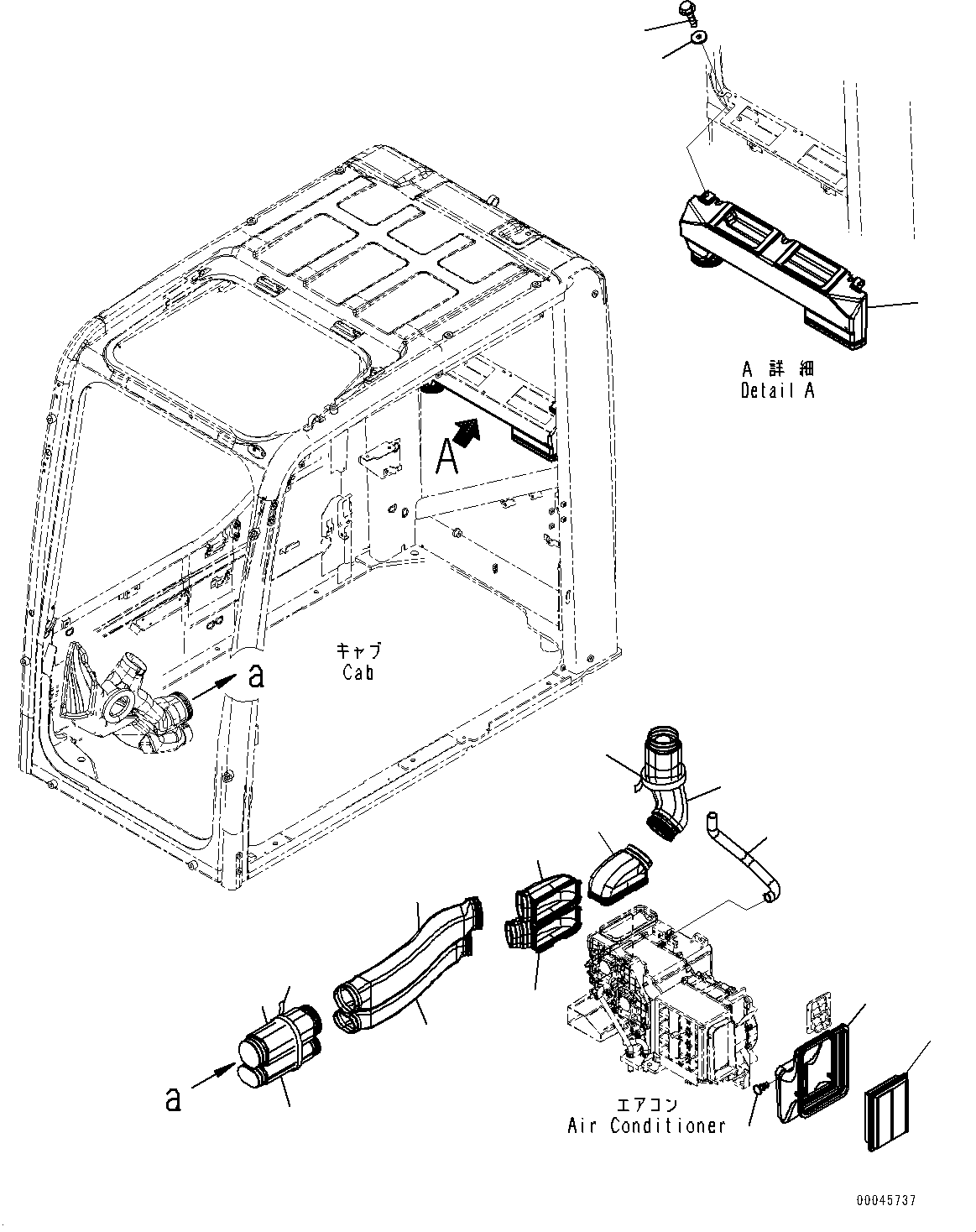 Excavators Komatsu / PC450-8 S/N 70001-UP(0000174c) / Cab, Cab In Parts, Air Duct (#70001-)(K045018 : K1110-049017)