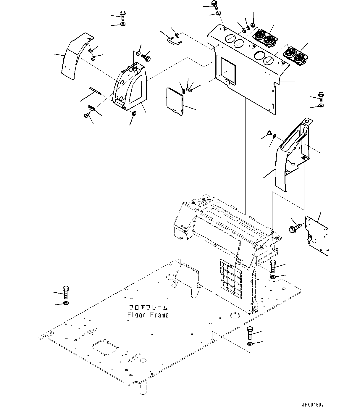 Excavators Komatsu / PC450-8 S/N 70001-UP(0000174c) / Cab, Cab In Parts, Rear Cover (#70001-)(K029035 : K1110-024022)