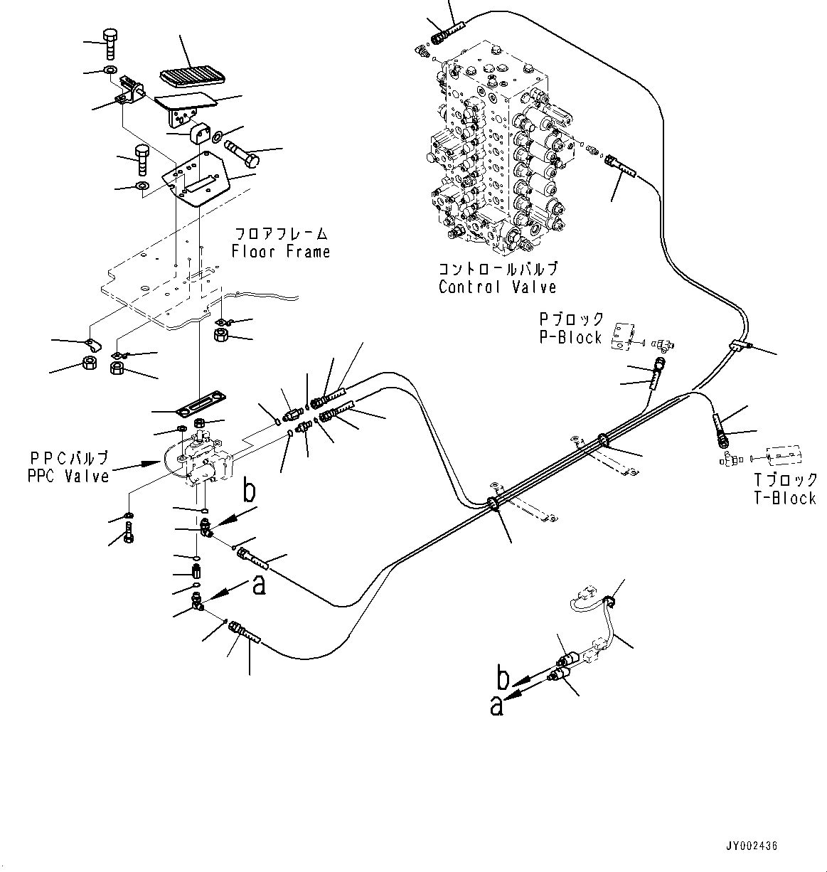 Excavators Komatsu / PC450-8 S/N 70001-UP(0000174c) / Cab, Floor, 1st Attachment Control (#70001-)(K026043 : K1110-013030)