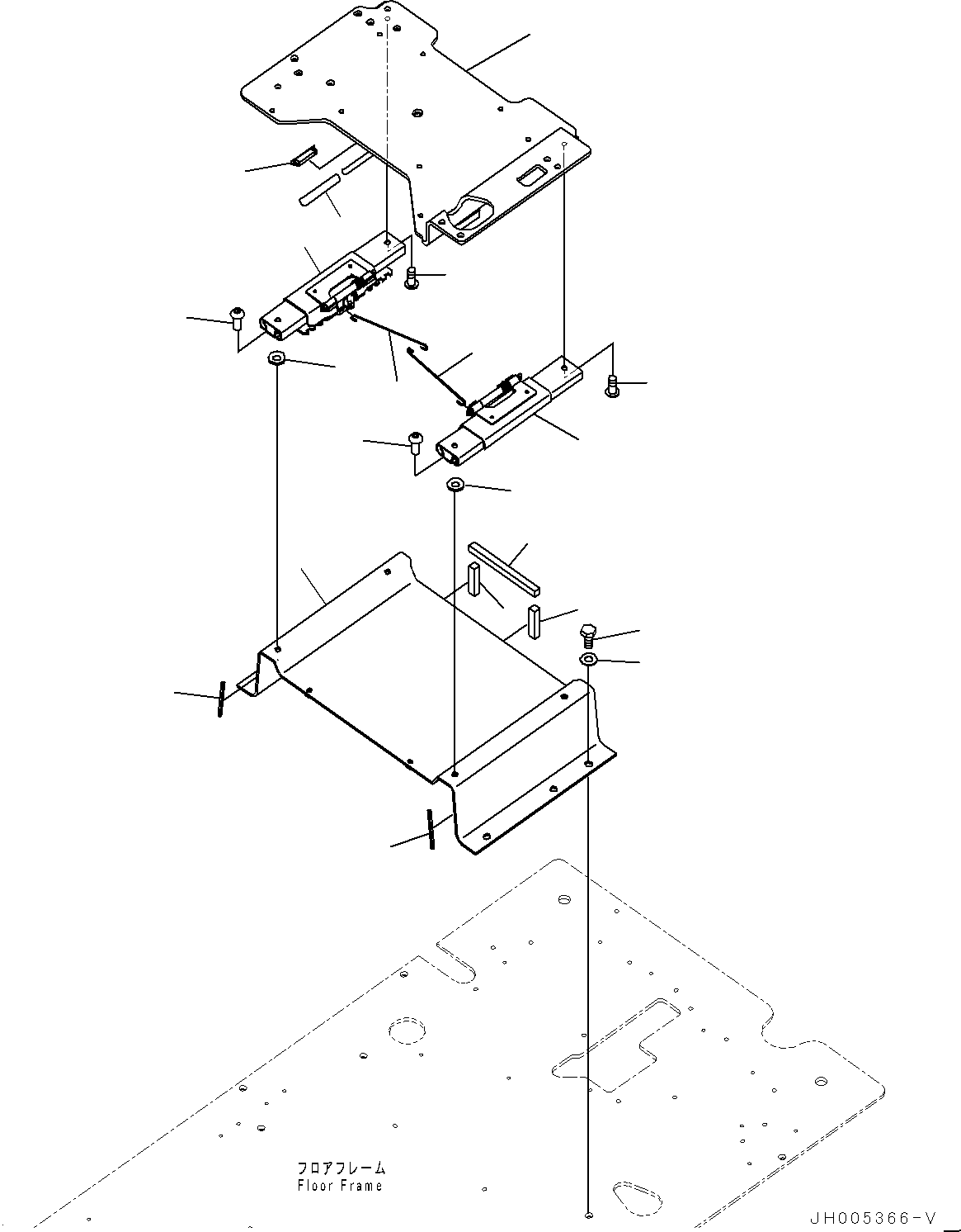 Excavators Komatsu / PC450-8 S/N 70001-UP(0000174c) / Cab, Floor, Base (#70568-)(K034042 : K1110-029031A)