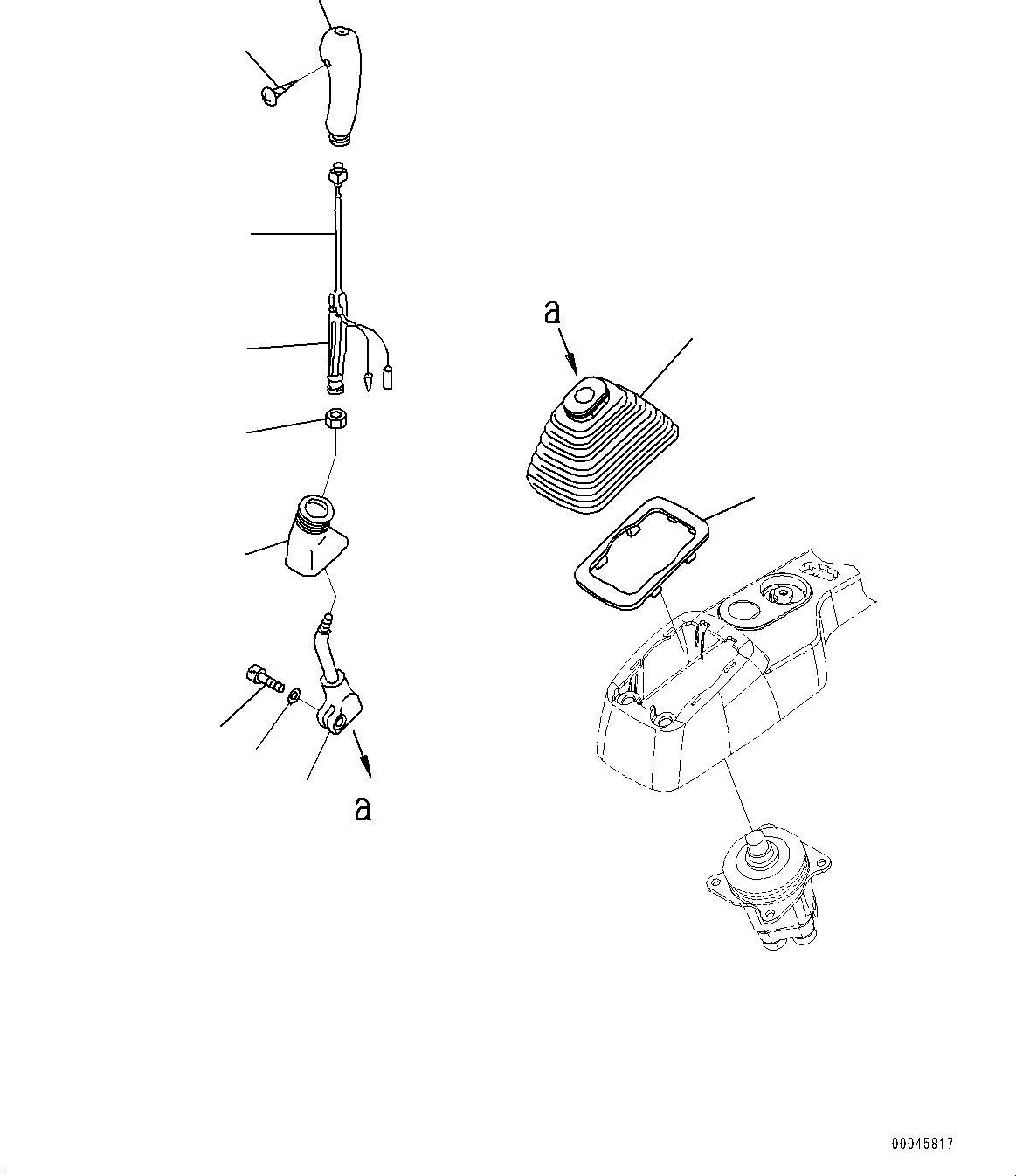 Excavators Komatsu / PC450-8 S/N 70001-UP(0000174c) / Cab, Floor, Lever, R.H. (#70001-70194)(K024056 : K1110-015039)