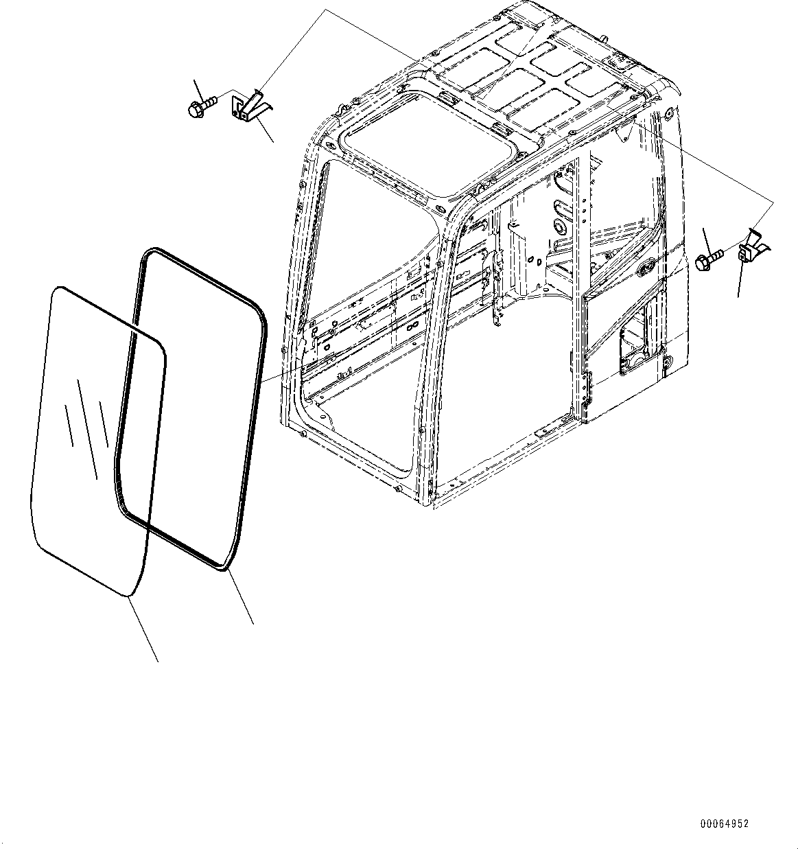 Excavators Komatsu / PC450-8 S/N 70001-UP(0000174c) / Cab, Front Window (#70001-)(K041002 : K1110-038002)