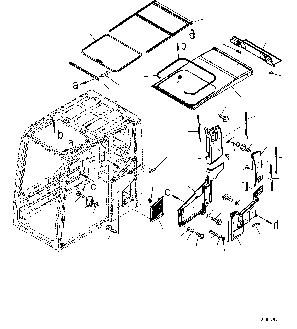Excavators Komatsu / PC450-8 S/N 70001-UP(0000174c) / Cab, Roof Cover and Air Intake (#71620-)(K040012 : K1110-039010A)