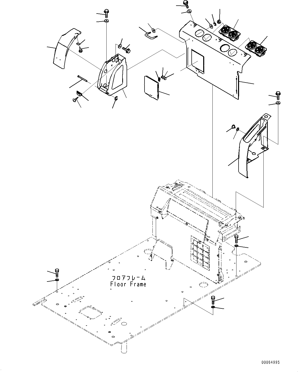 Excavators Komatsu / PC450-8 S/N 70001-UP(0000174c) / Cab, Cab In Parts, Rear Cover (#70001-)(K034033 : K1110-029023)