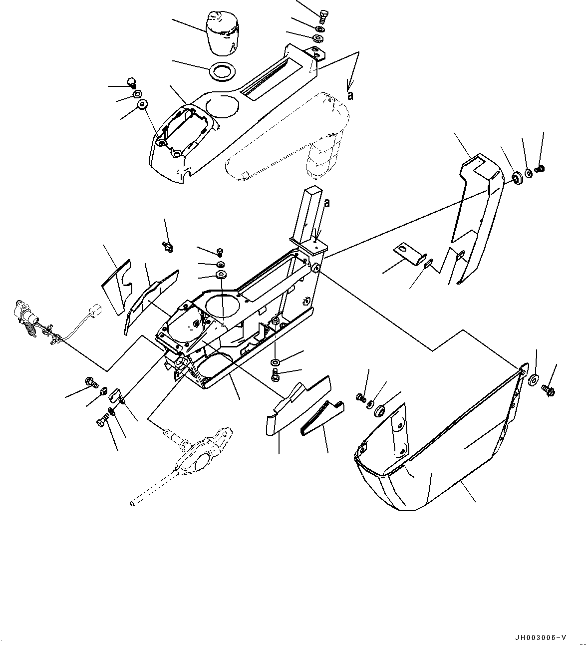 Excavators Komatsu / PC450-8 S/N 70001-UP(0000174c) / Cab, Floor, Console, L.H. (#70235-)(K029056 : K1110-024038A)