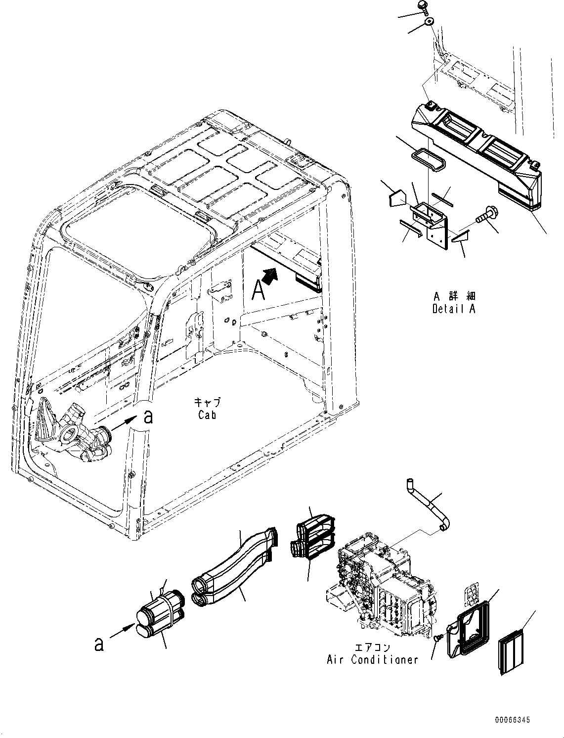 Excavators Komatsu / PC450-8 S/N 70001-UP(0000174c) / Cab, Cab In Parts, Air Duct, With Air Conditioner (#70001-)(K028029 : K1110-020018)