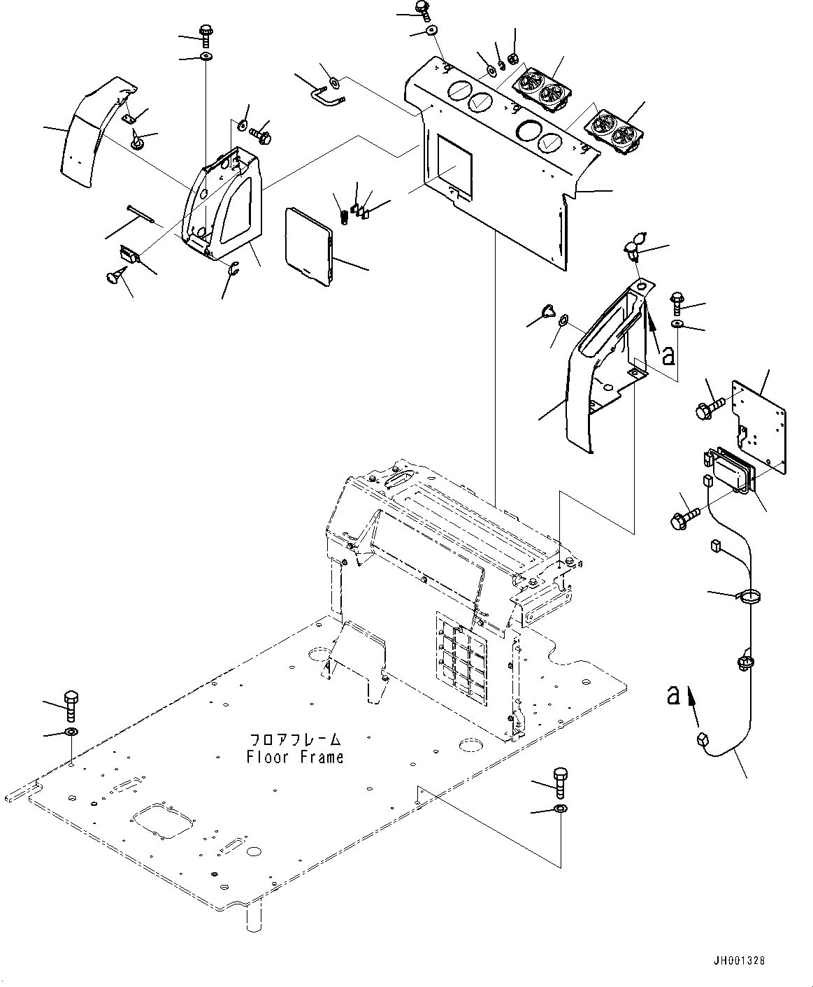 Excavators Komatsu / PC450-8 S/N 70001-UP(0000174c) / Cab, Cab In Parts, Rear Cover, With 12V Converter (#70001-)(K028037 : K1110-020023)