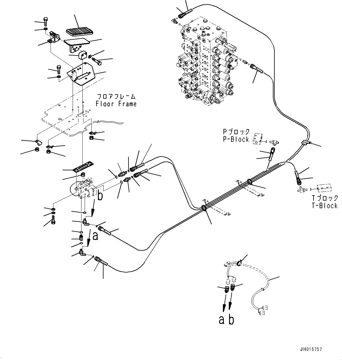 Excavators Komatsu / PC450-8 S/N 70001-UP(0000174c) / Cab, Floor, 1st Attachment Control (#70001-)(K029043 : K1110-024030)