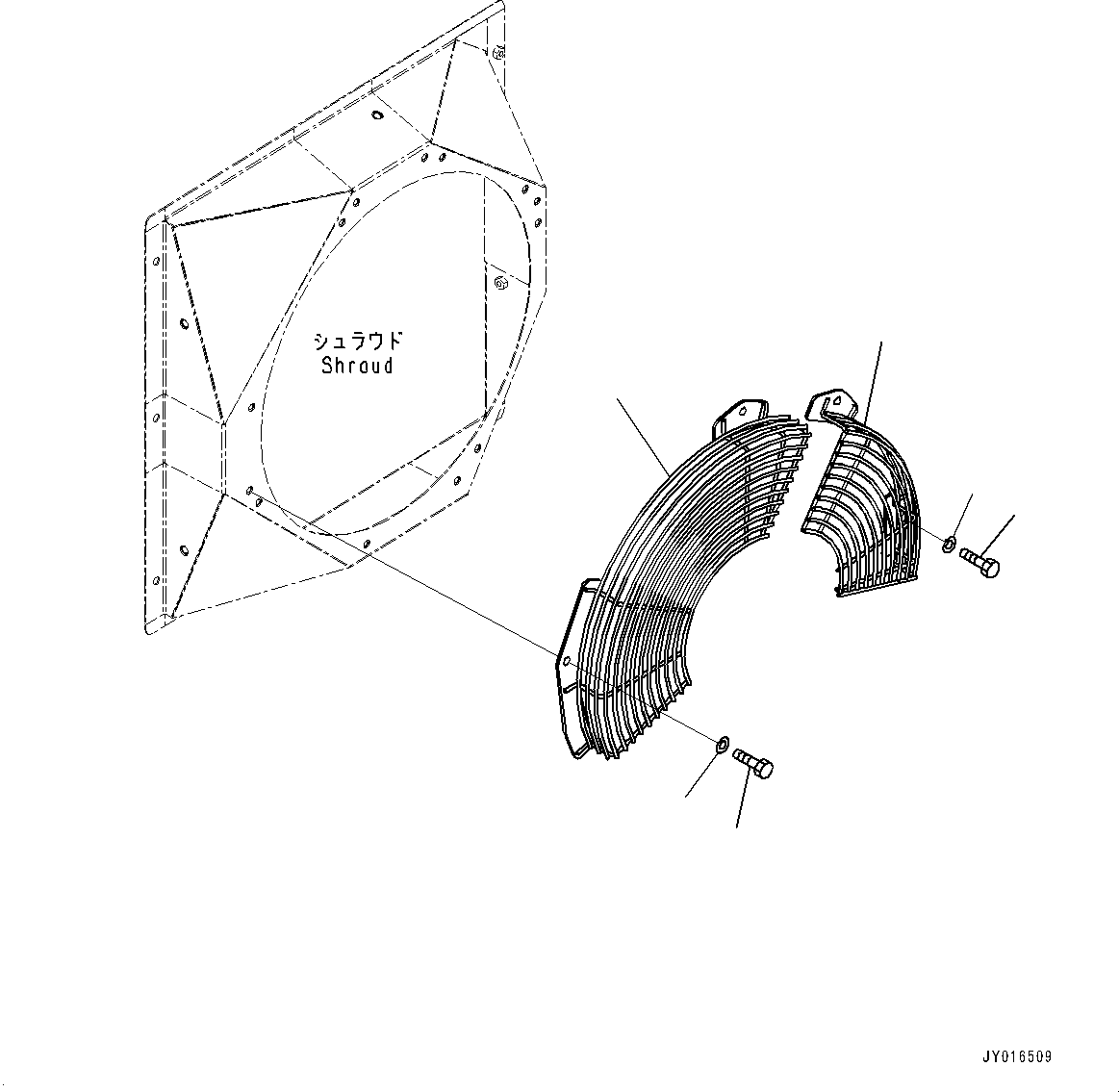 Komatsu parts book diagram for PC55MR-3 S/N 15001-UP: ё ?ШЭёЮ‘•’U, М ?Э ИЇД (ґ ?єЭ •T)(#16501-)