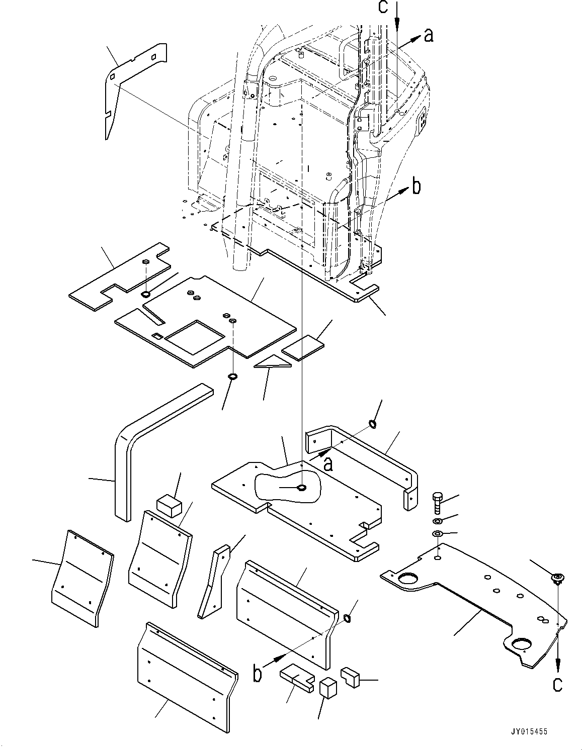 Komatsu parts book diagram for PC55MR-3 S/N 15001-UP: ? ?МЮ, МЫ ?, ‰є•” ј ?Д(#16001-16500)