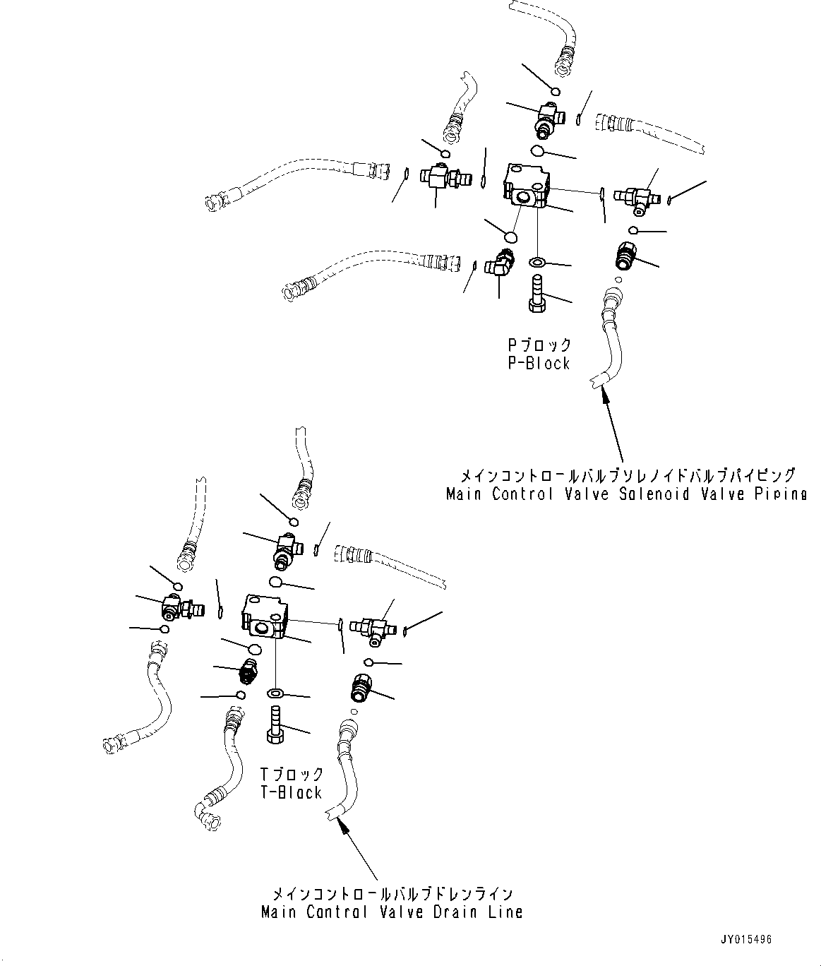 Komatsu parts book diagram for PC55MR-3 S/N 15001-UP: ? ?МЮ, МЫ ?, P, T МЮЫЇёҐј ?Щ (1‘ќђЭ  ?ёБ ?ґ ?А”ZЉЗ •T)(#16001-16500)