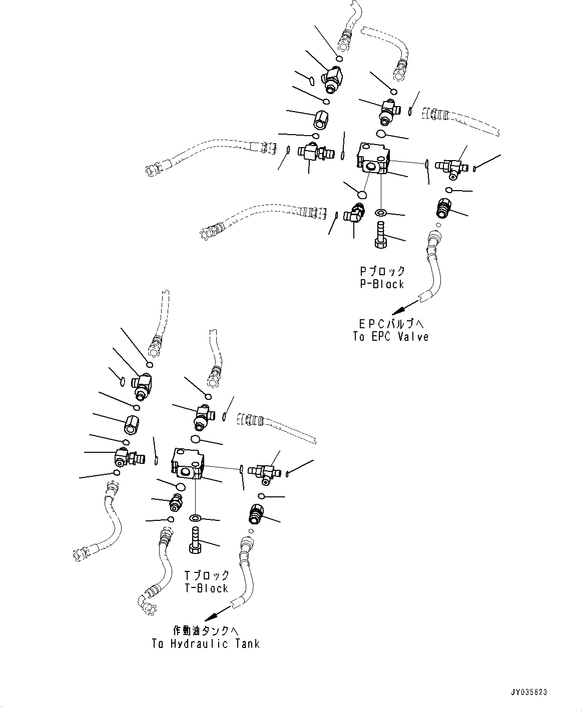 Komatsu parts book diagram for PC55MR-3 S/N 15001-UP: МЫ ? МЪ ?С, МЫ ?, P, T МЮЫЇёҐј ?Щ (КЯЬ ?  ?ЭёЮЩ КЯЬ ? БЩД МЮЪ ?ДЮ, 1‘ќђЭ  ?ёБ ?ґ ?А”ZЉЗ •T)(#16001-16500)