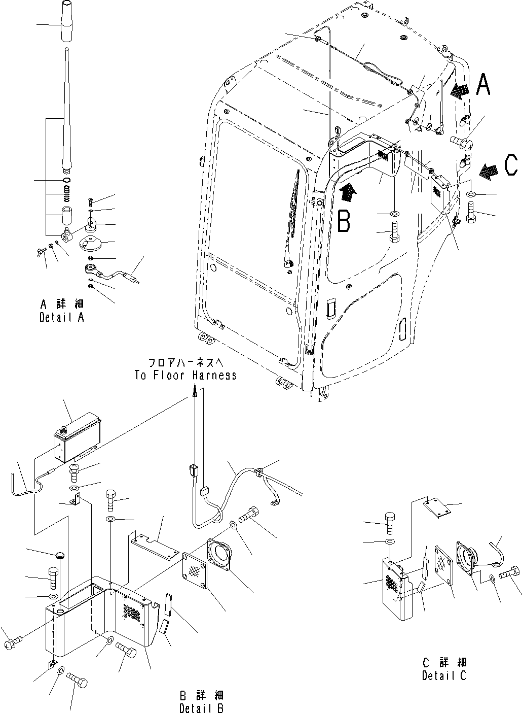 Komatsu parts book diagram for PC55MR-3 S/N 15001-UP: ЧјЮ ?, (AM-FM ЧјЮ ? •T)(#15001-16500)